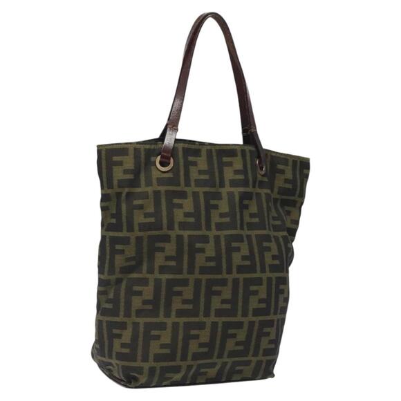 FENDI Zucca Canvas Hand Bag Black Brown - Picture 1 of 12